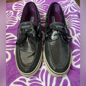 Black Sequin Sperry’s